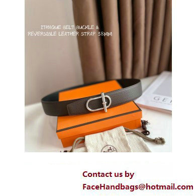 Hermes Ithaque belt buckle  &  Reversible leather strap 38 mm 05 2023